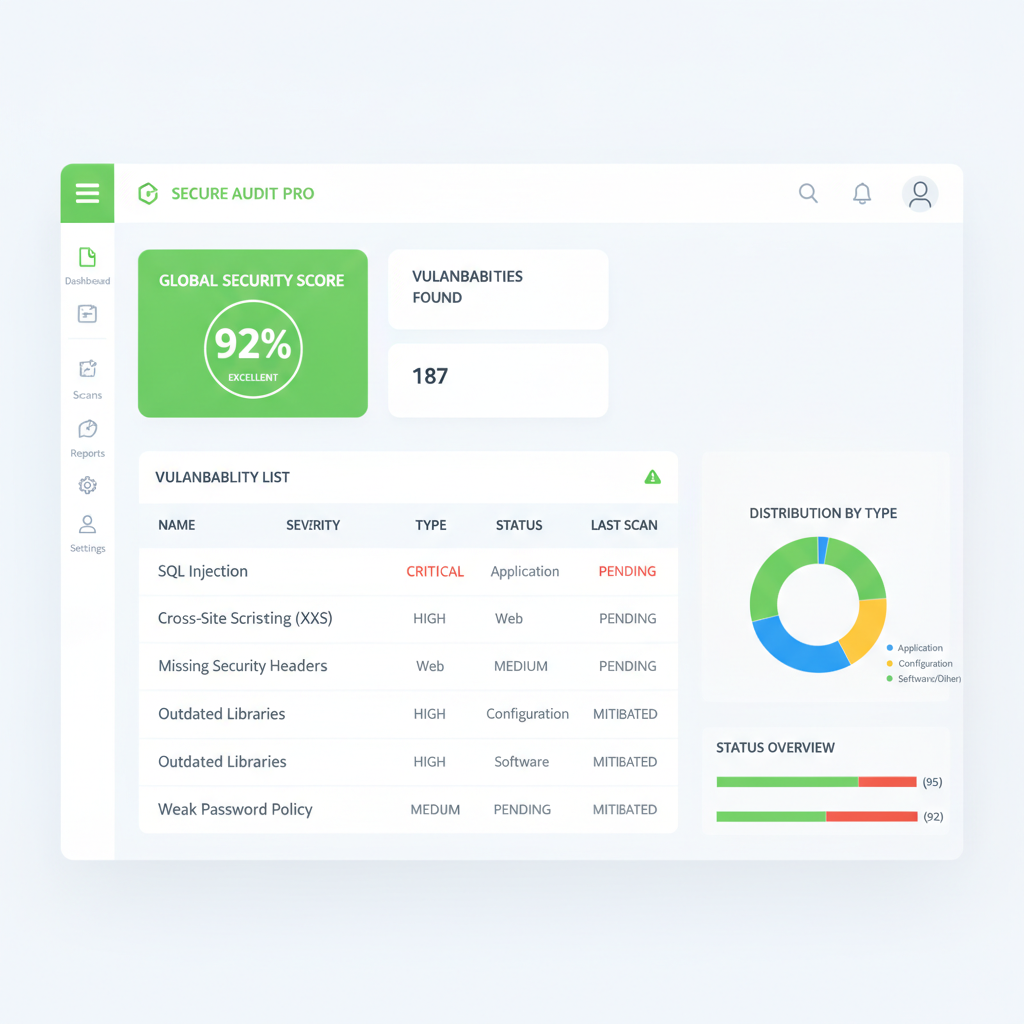 Dashboard de auditoria de segurança
