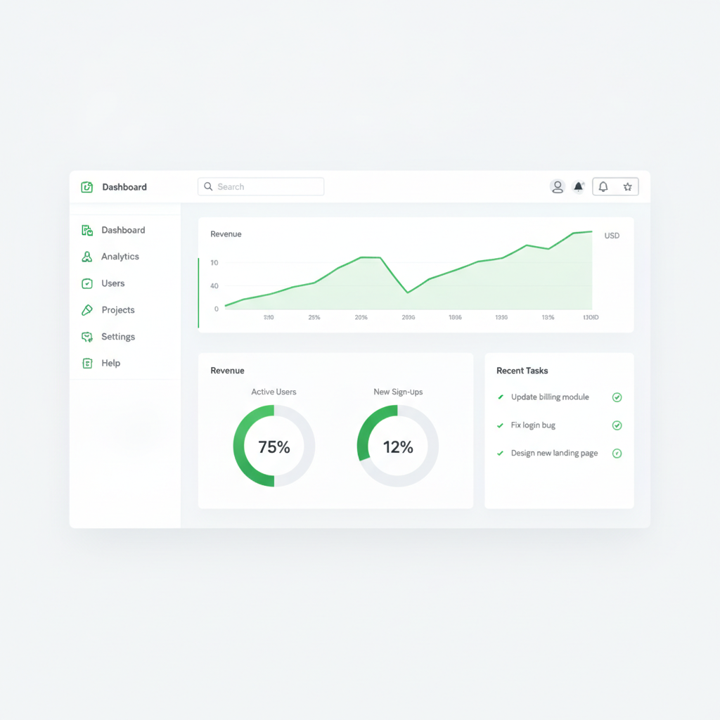 Dashboard de sistema SaaS